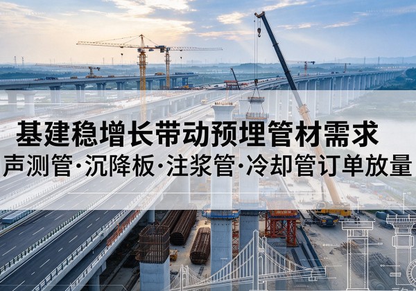 邵阳基建稳增长带动预埋监测管材需求，声测管、沉降板、注浆管订单持续放量